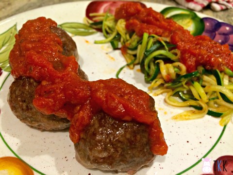 The Keto Kitchen - Meatballs & Zucchini Noodles - Low Carb Recipe - LCHF