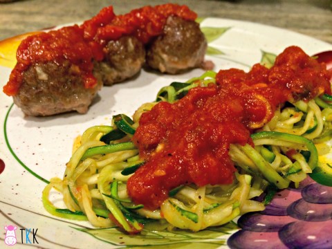 The Keto Kitchen - Meatballs & Zucchini Noodles - Low Carb Recipe - LCHF